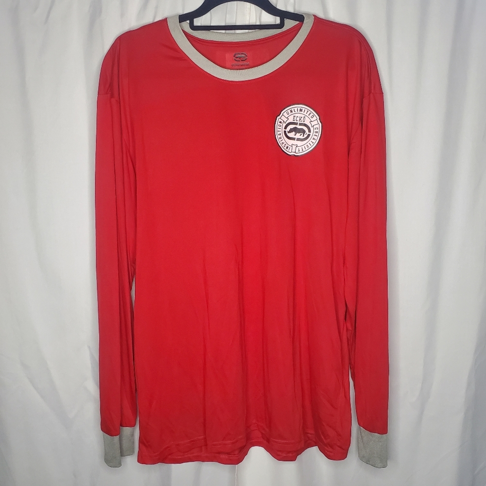 ♤ Ecko Unlimited Long-sleeved Crew Neck Shirt Red Size XL